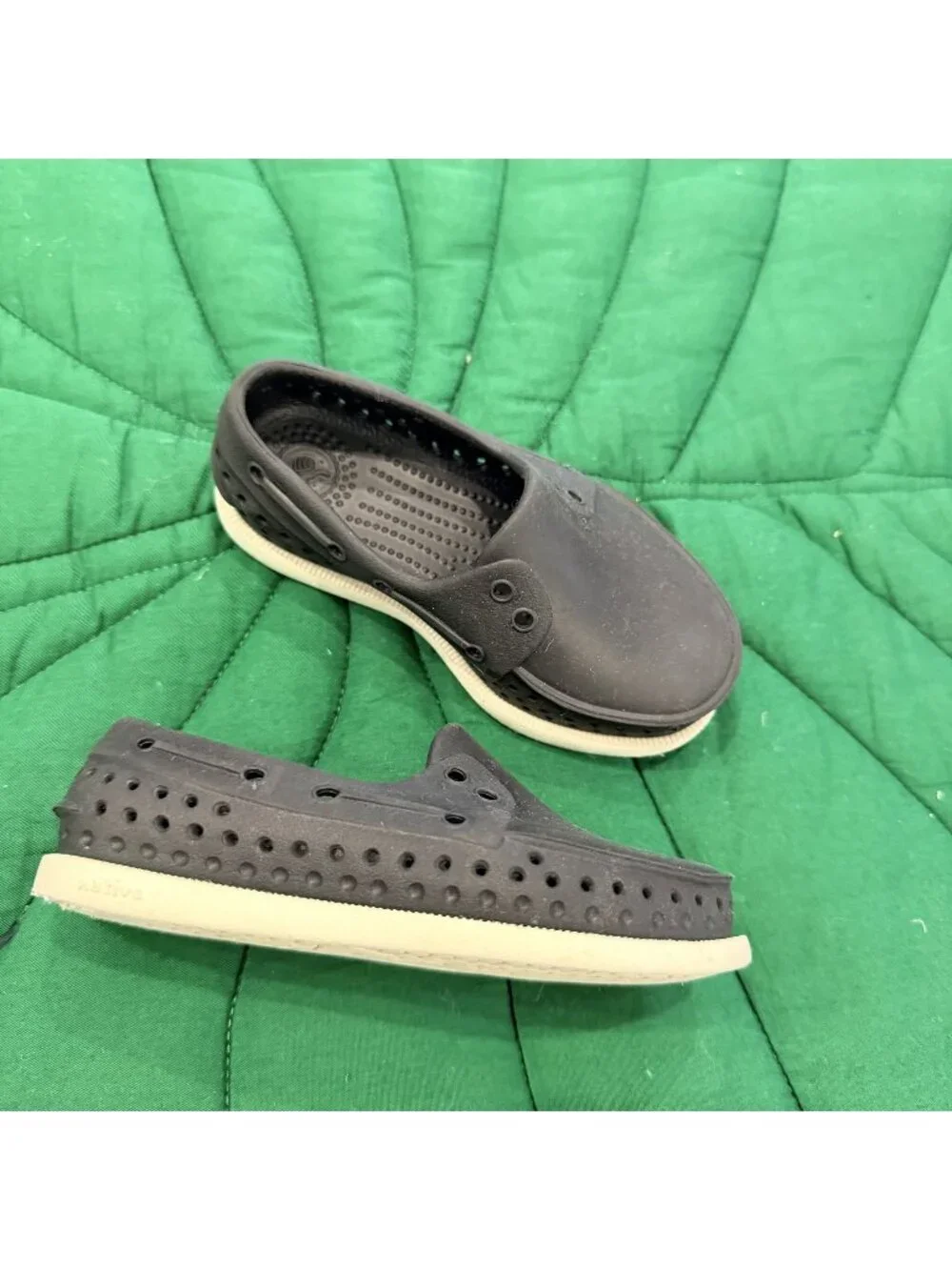 Native Shoes Howard Toddler 7 Black Slip On Boat Shoes Loafers Water Shoes